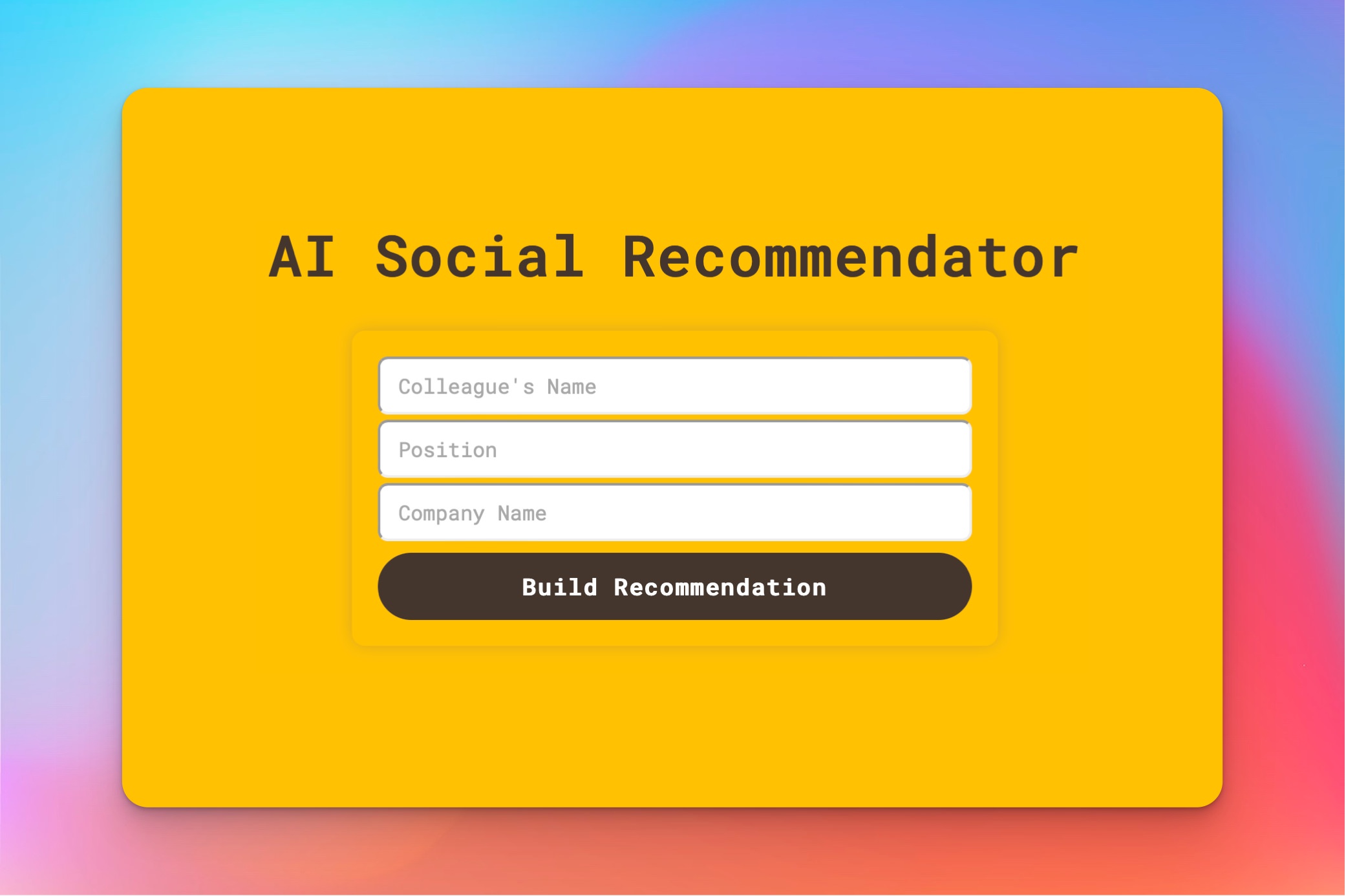 AI Social Recommendator